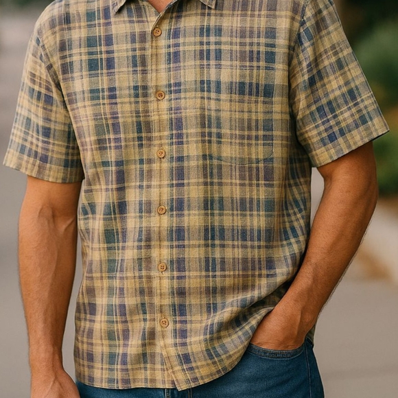 Tommy Bahama Other - Tommy Bahama - Short Sleeve Plaid Shirt W/Pocket, XL